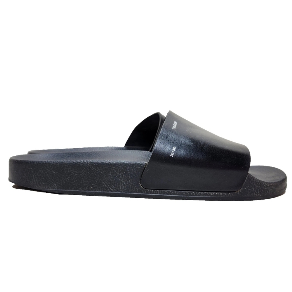 OFF-WHITE 'Slides' Sandals Men's Sz 12 US/45 It Black Leather 2013 Made In Italy - Picture 5 of 16